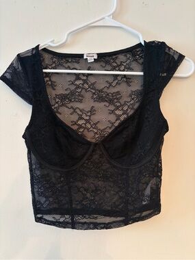 Garage Black Lace Crop Top